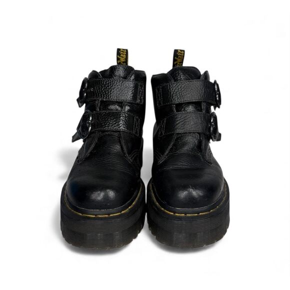 Dr Martens Doc Martens Devon Heart Platform Boots Ankle Black Leather Women 10 - Picture 2 of 10